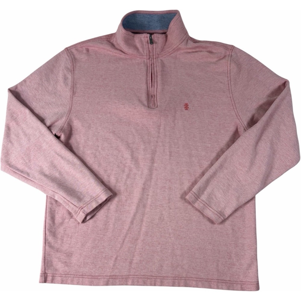 IZOD Advantage Performance Quarter Zip Pullover Mens Large Pink Stretch